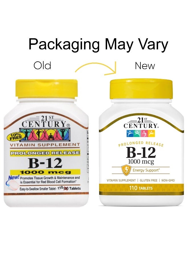 21st Century Prolonged Release B-12 1000 mg Vitamin Supplement - 110 Tablets - Image 1